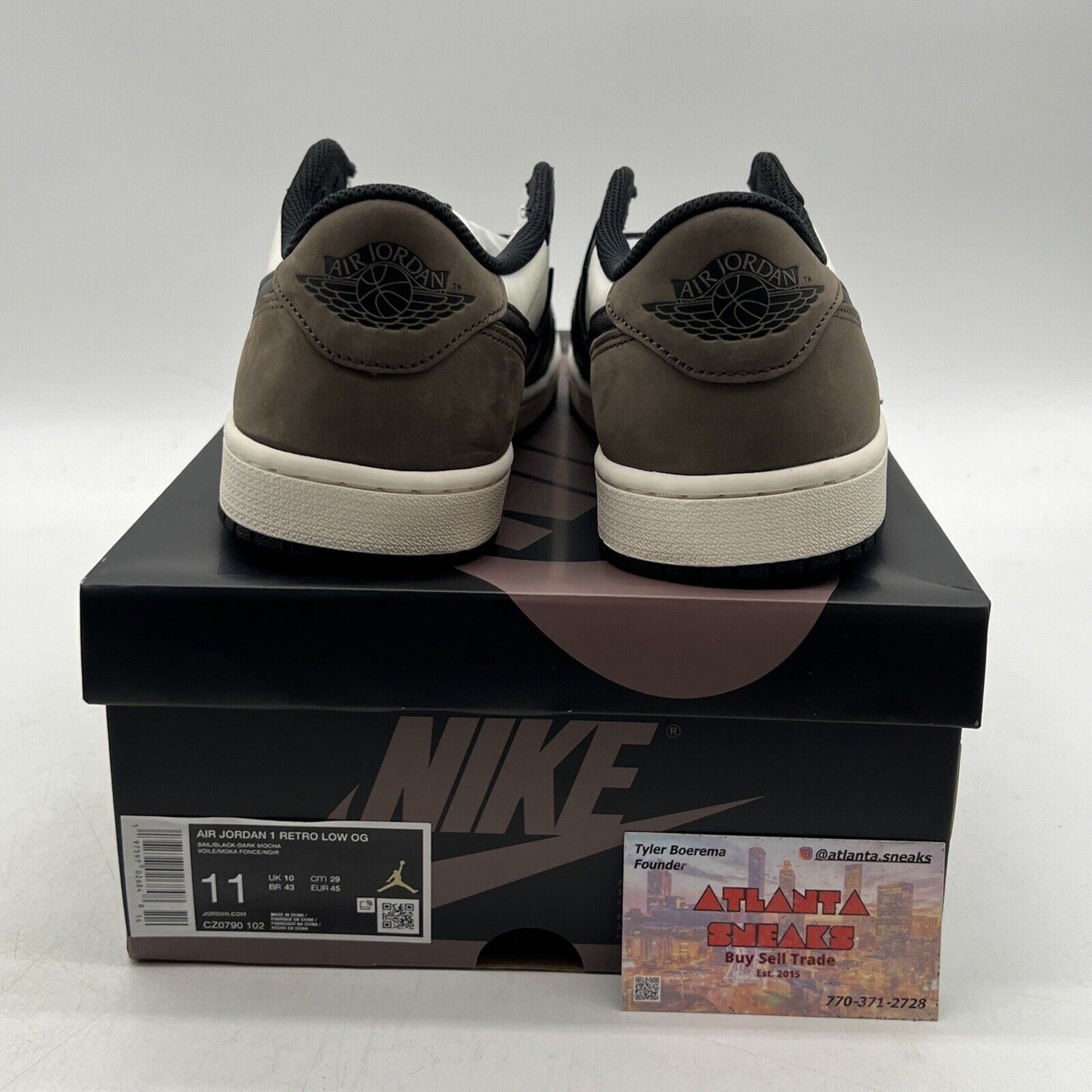 Size 11 - Air Jordan 1 Retro OG Low Mocha Black White Leather (CZ0790-102)