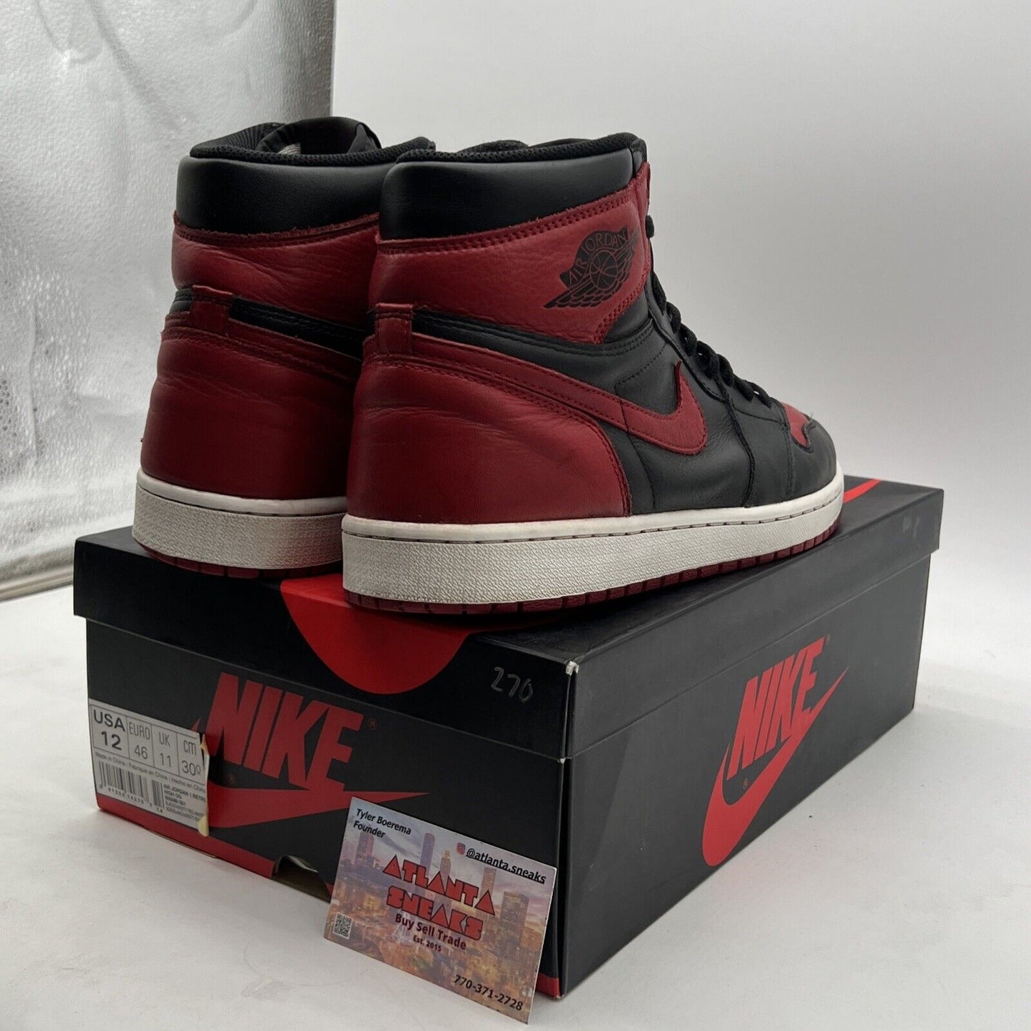 Size 12 - Air Jordan 1 Retro OG High Banned, Bred (555088-001)