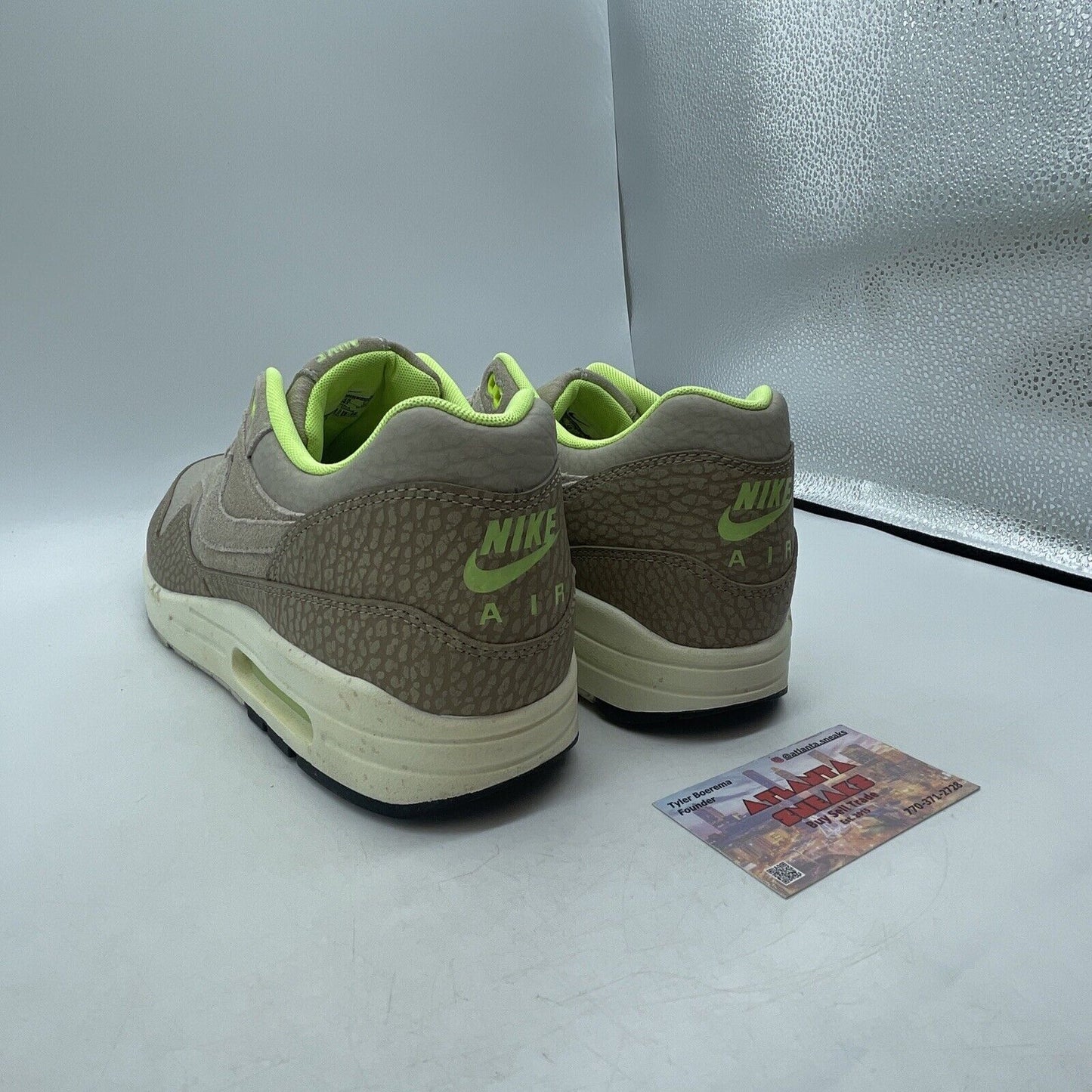 Size 12 - Nike Air Max 1 Prm String Green Tan (512033-203)