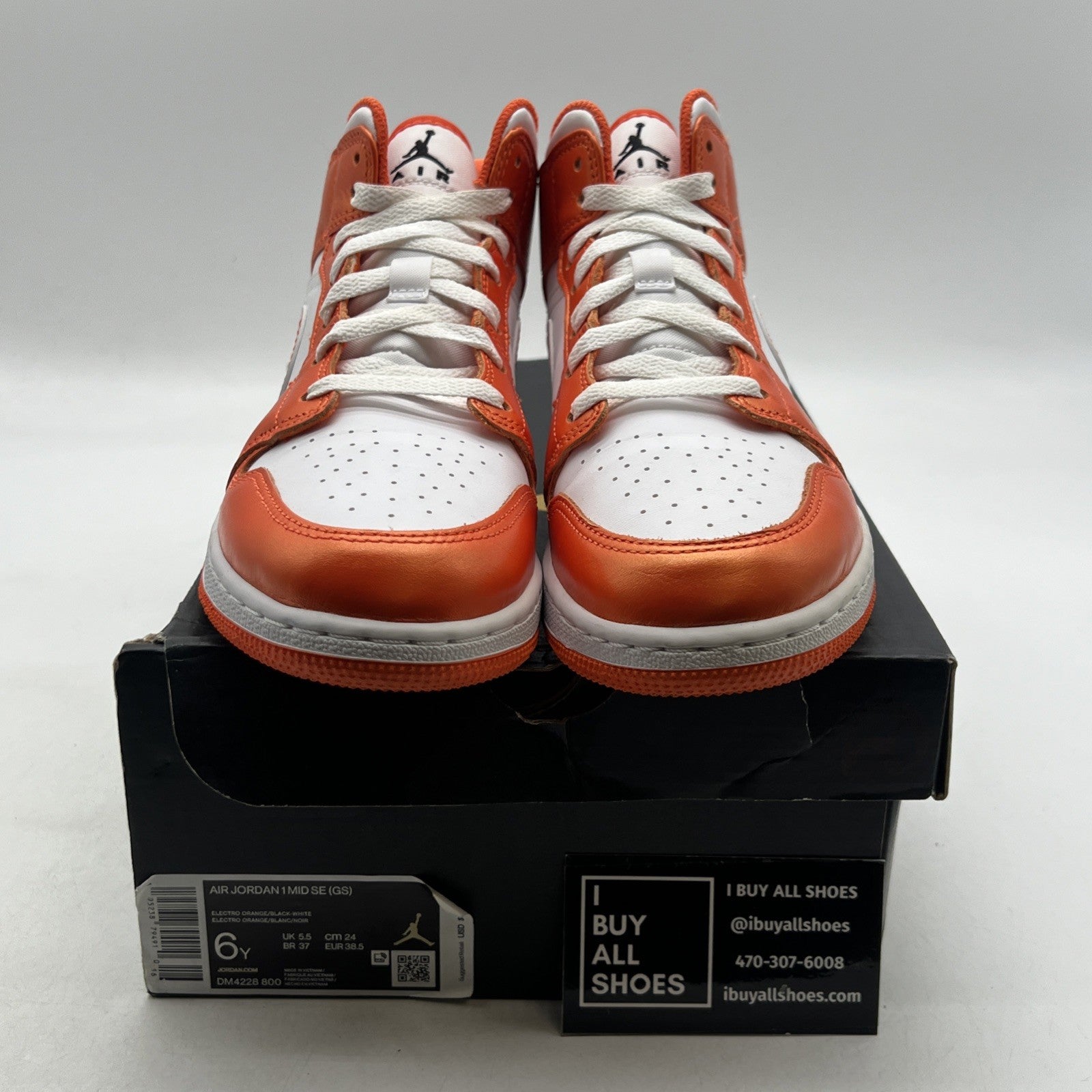 Size 6Y - Air Jordan 1 SE High Electro Orange (DM4228-800)