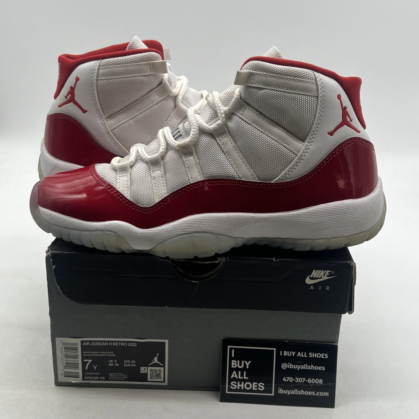 Size 7Y- Air Jordan 11 Retro High Cherry (378038-116)