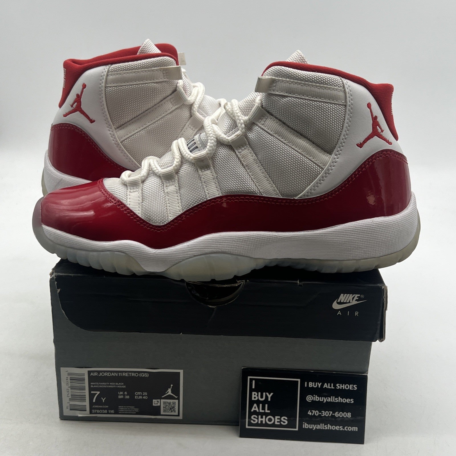 Size 7Y- Air Jordan 11 Retro High Cherry (378038-116)