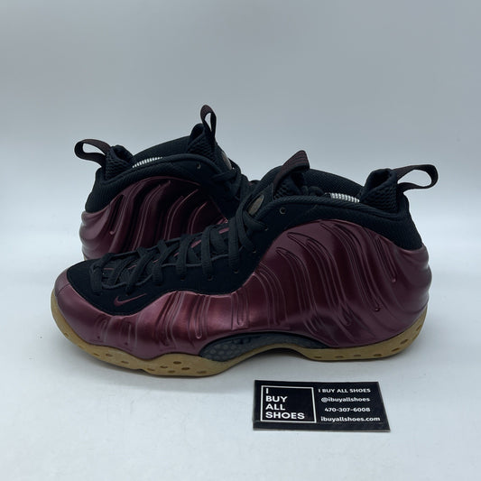 Size 9.5 - Nike Air Foamposite One Night Maroon Black Suede (314996-601)