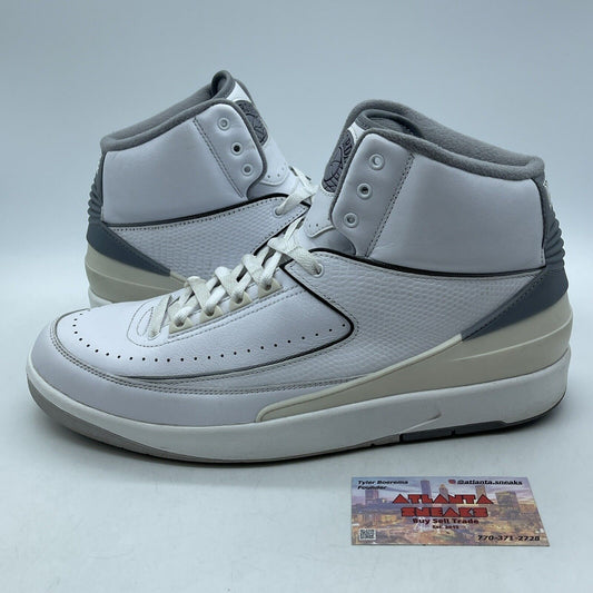 Size 12 - Air Jordan 2 Retro White Cement Grey Leather (DR8884-100)