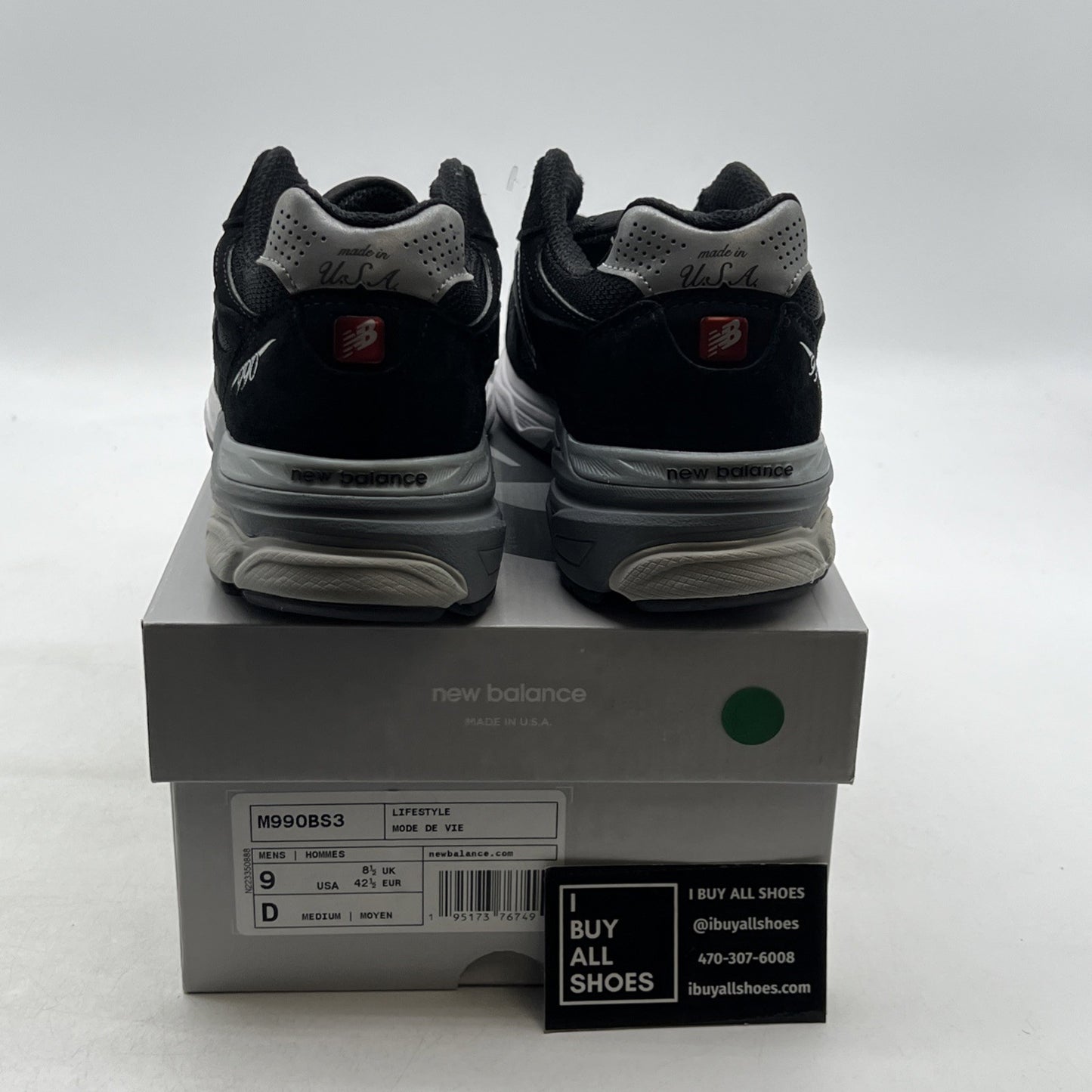 Size 9 - New Balance 990v3 Black And Silver (M990BS3)
