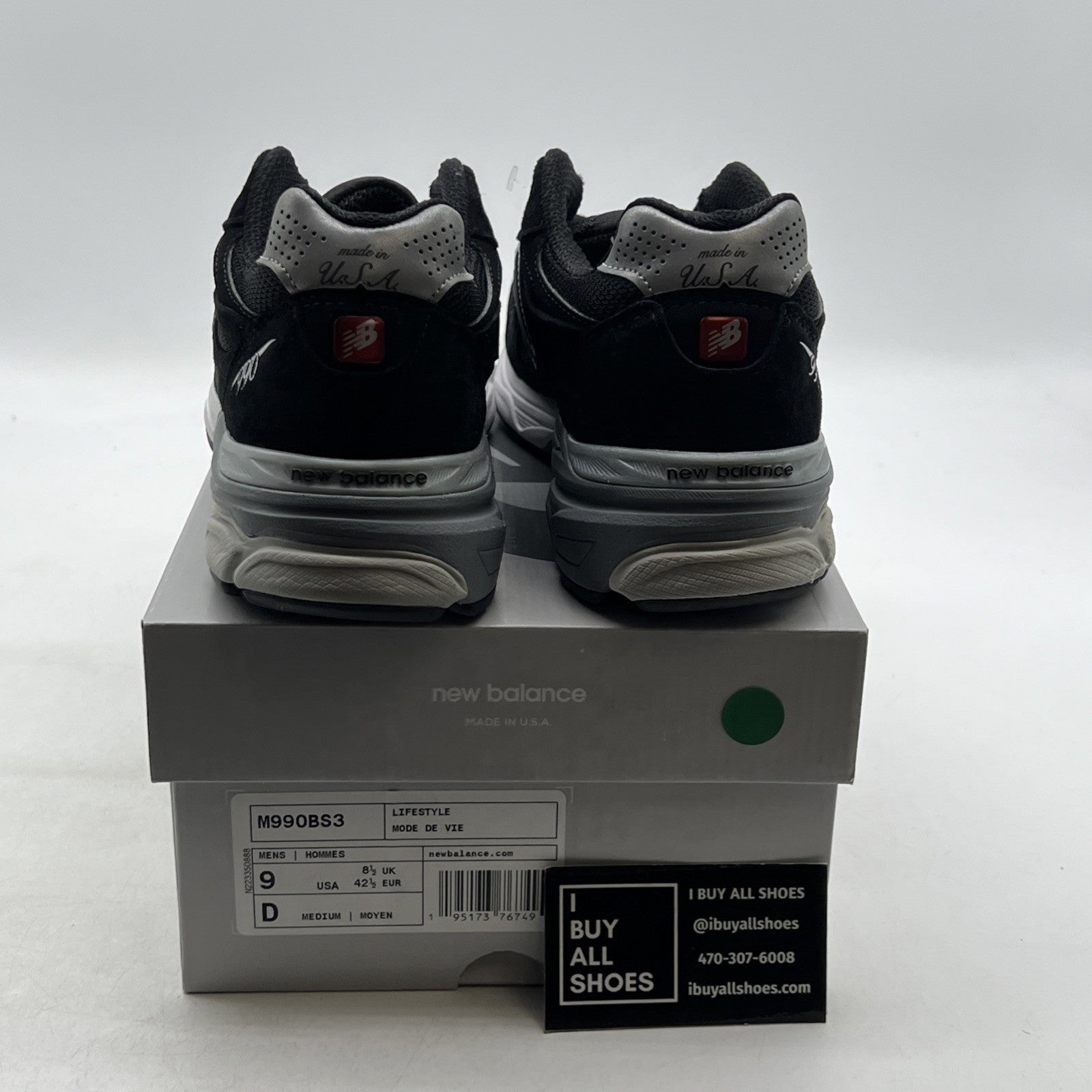 Size 9 - New Balance 990v3 Black And Silver (M990BS3)