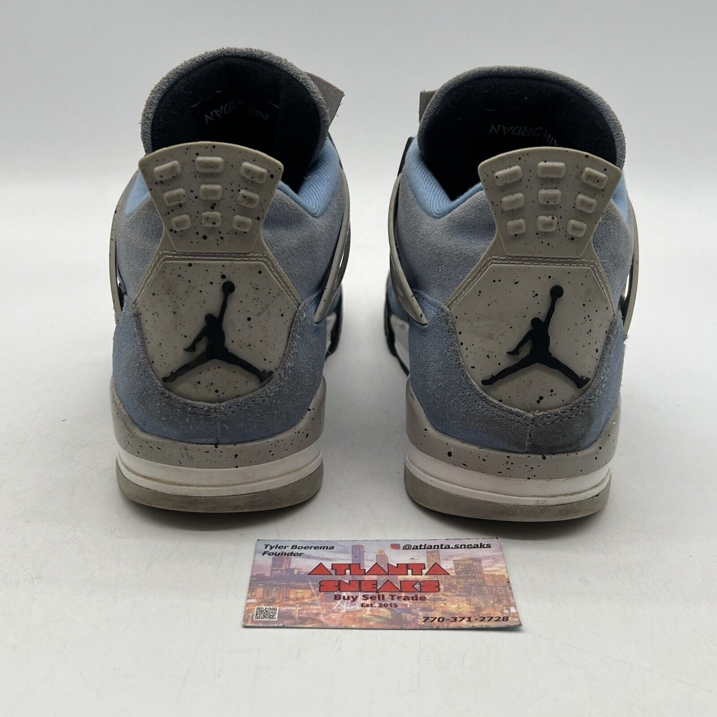 Size 9 - Jordan 4 Retro Mid University Blue Grey Black White Suede (CT8529-400)