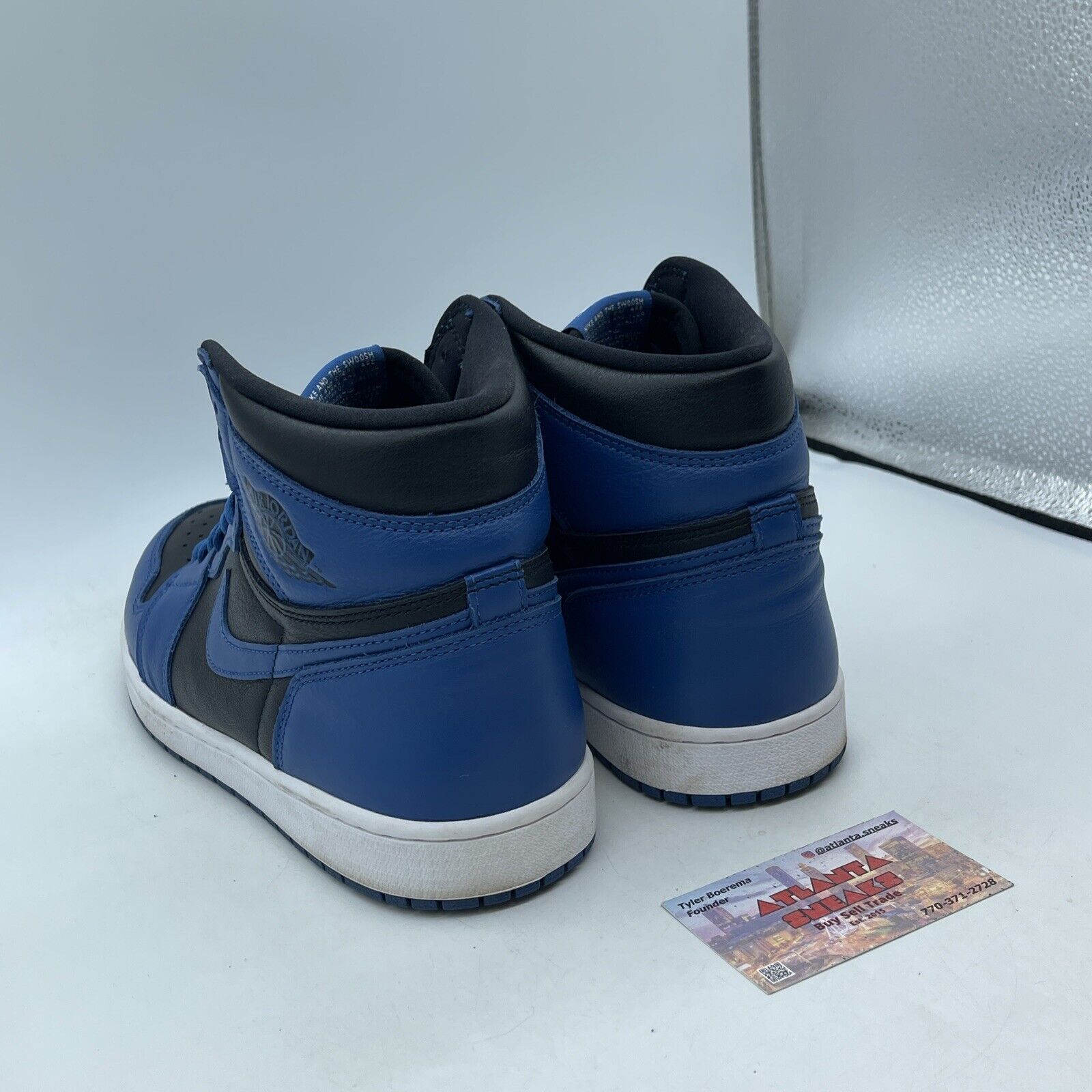 Size 11 - Jordan 1 Retro OG High Dark Marina Blue Black Leather (555088-404)