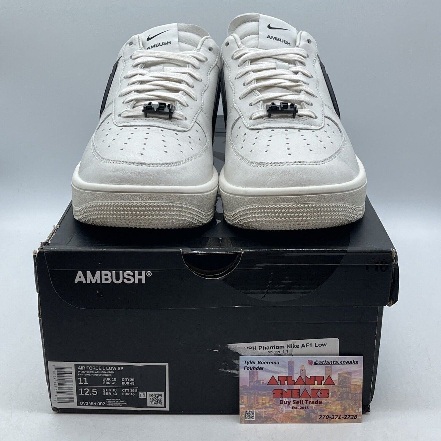 Size 11 - Nike Air Force 1 Low x AMBUSH Phantom Black White Leather (DV3464-002)