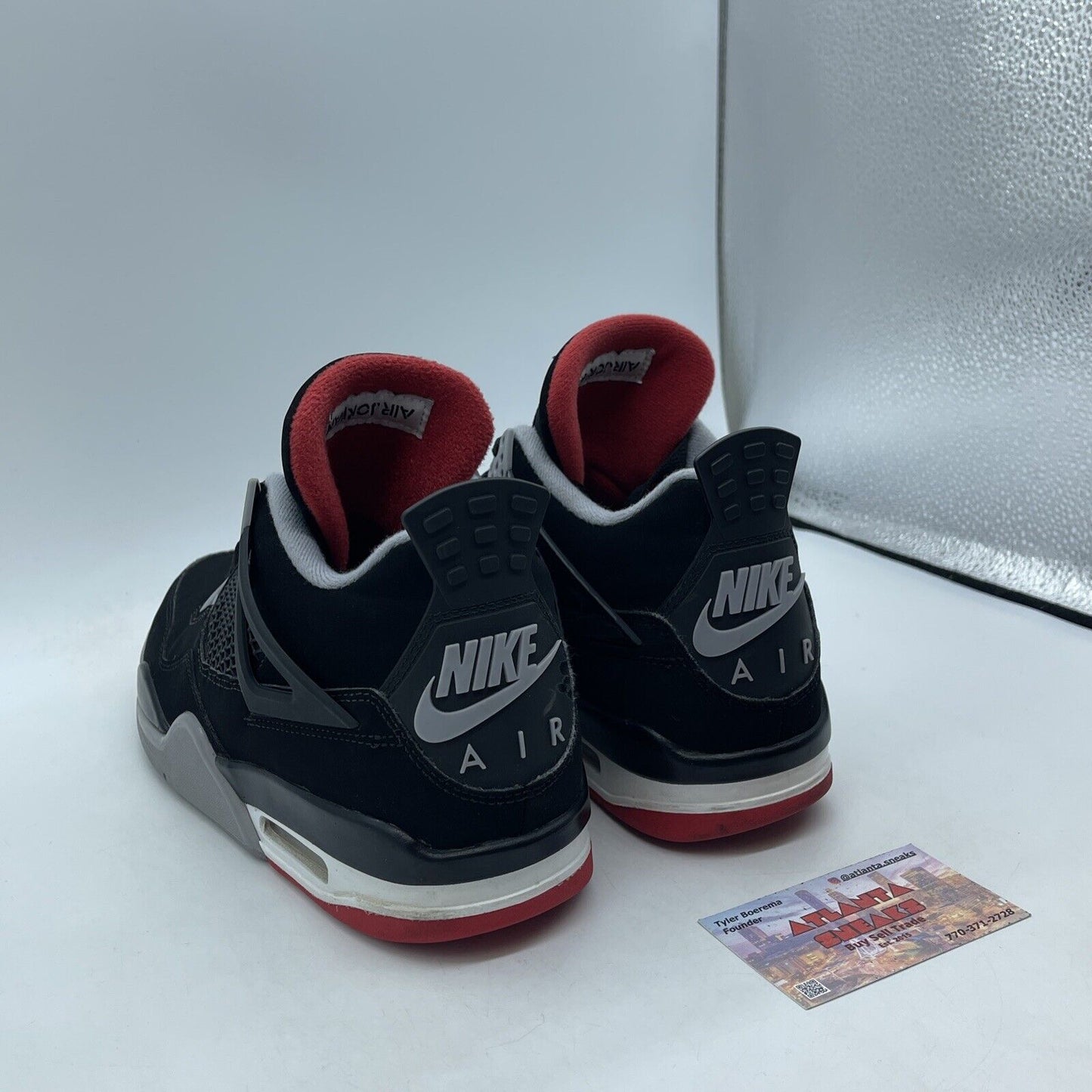 Size 8.5 - Jordan 4 Retro OG Mid Bred 2019 Grey Red Black Suede (308497-060)