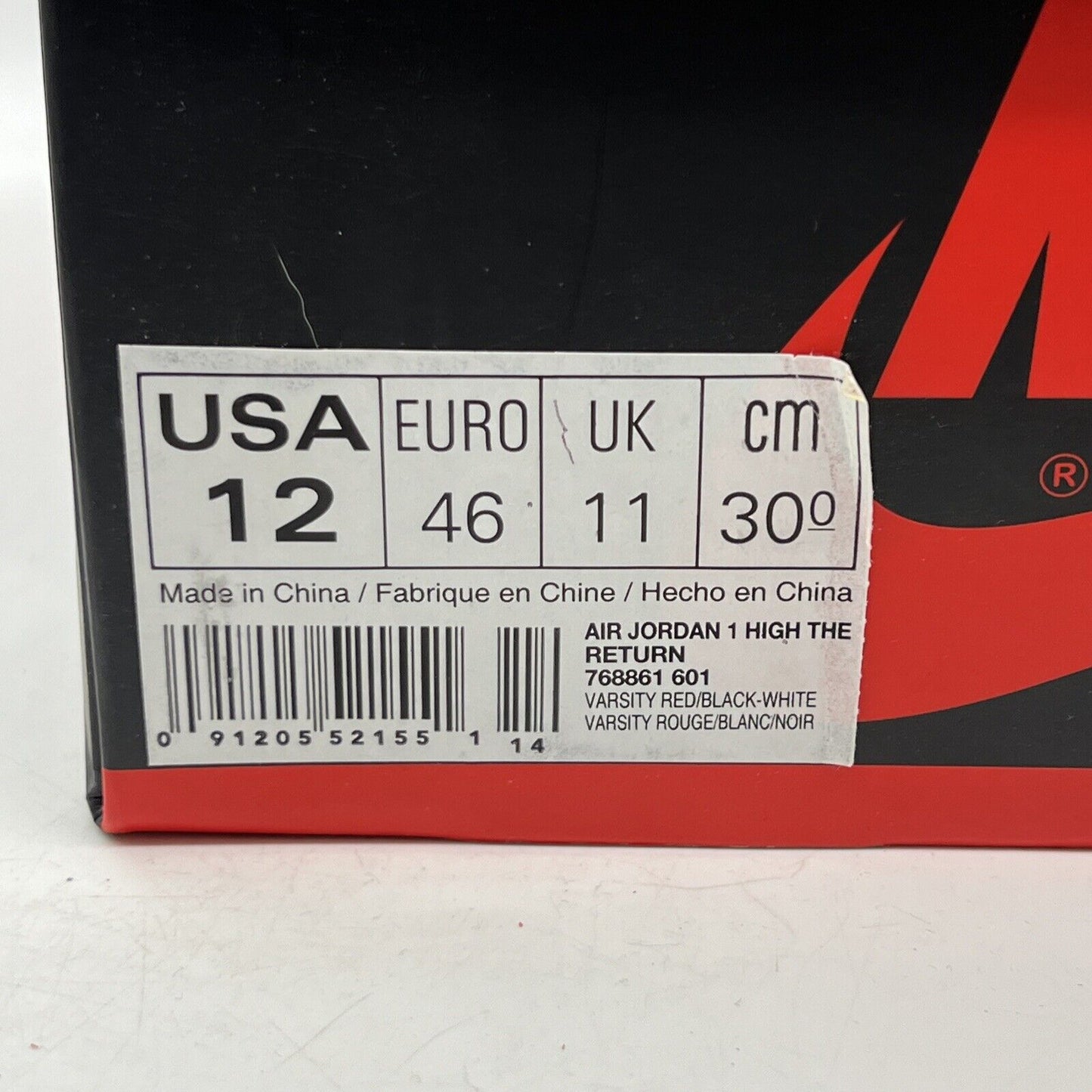 Size 12 - Air Jordan 1.5 Chicago Red White Black Leather (768861-701)