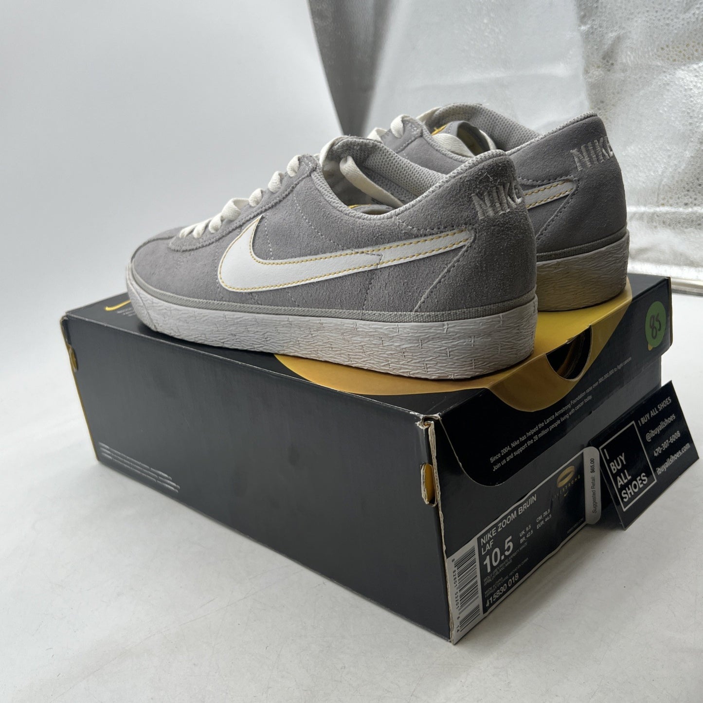 Size 10.5 - Nike Zoom Bruin Laf Grey/White 2010 (415830-018)