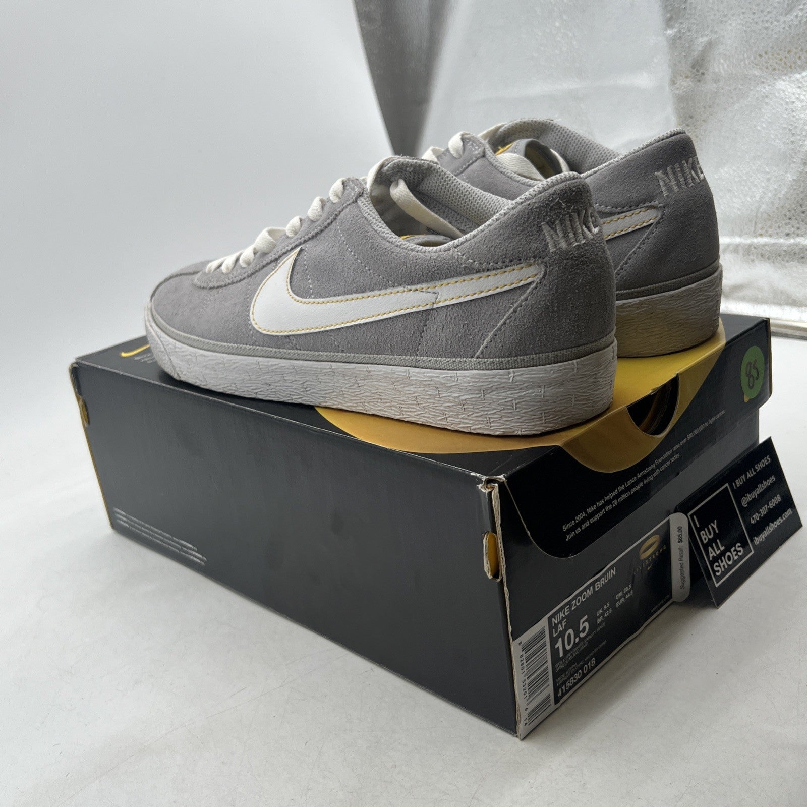 Size 10.5 - Nike Zoom Bruin Laf Grey/White 2010 (415830-018)