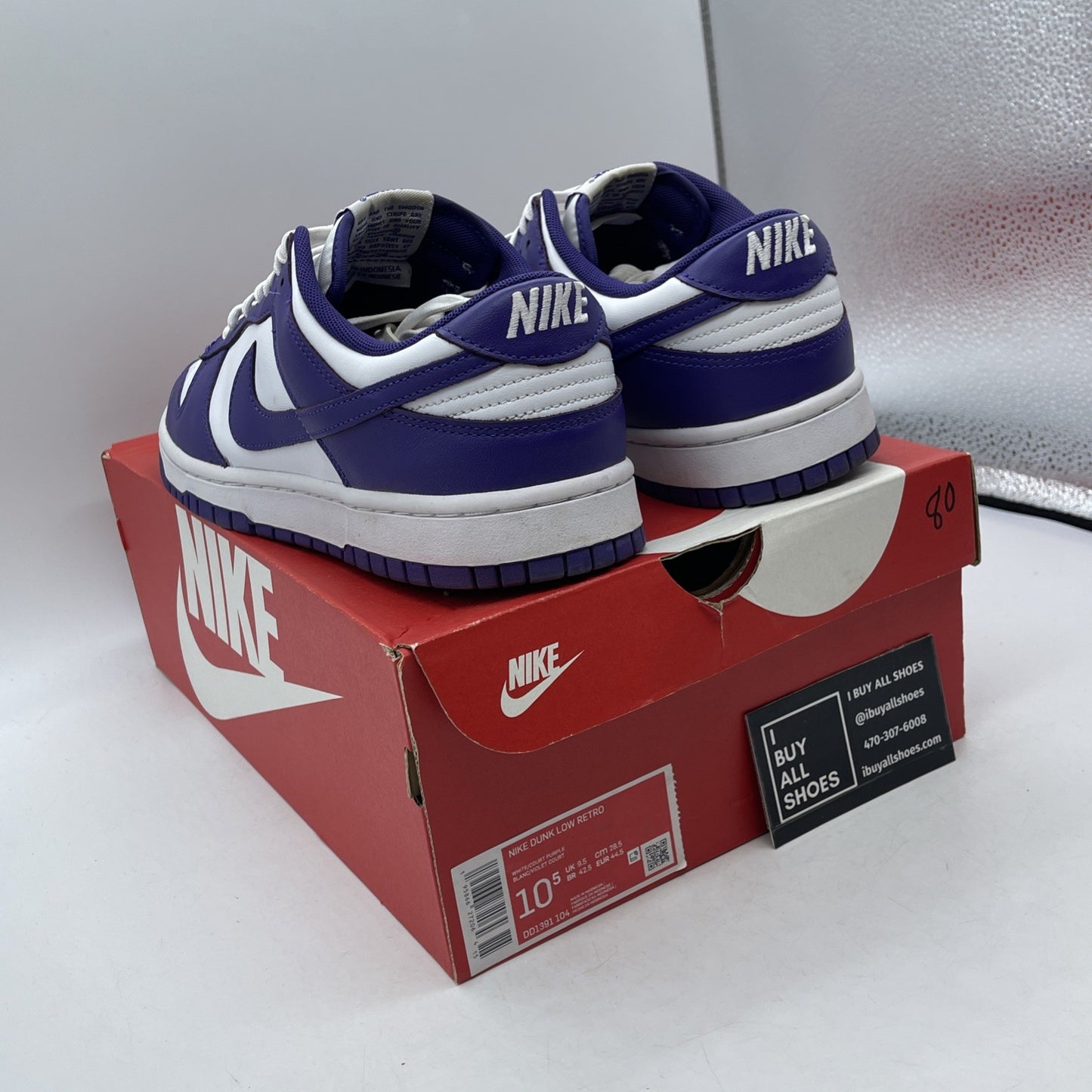 Size 10.5 - Nike Dunk Low Retro Court Purple 2022 White Leather (DD1391-104)