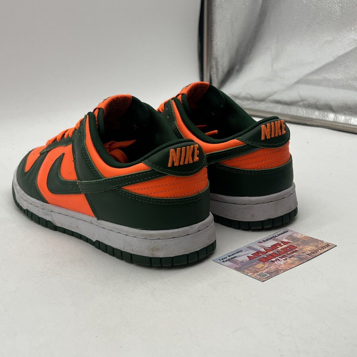 Size 8 - Nike Dunk Low Miami Hurricanes White Green Orange (DD1391-300)