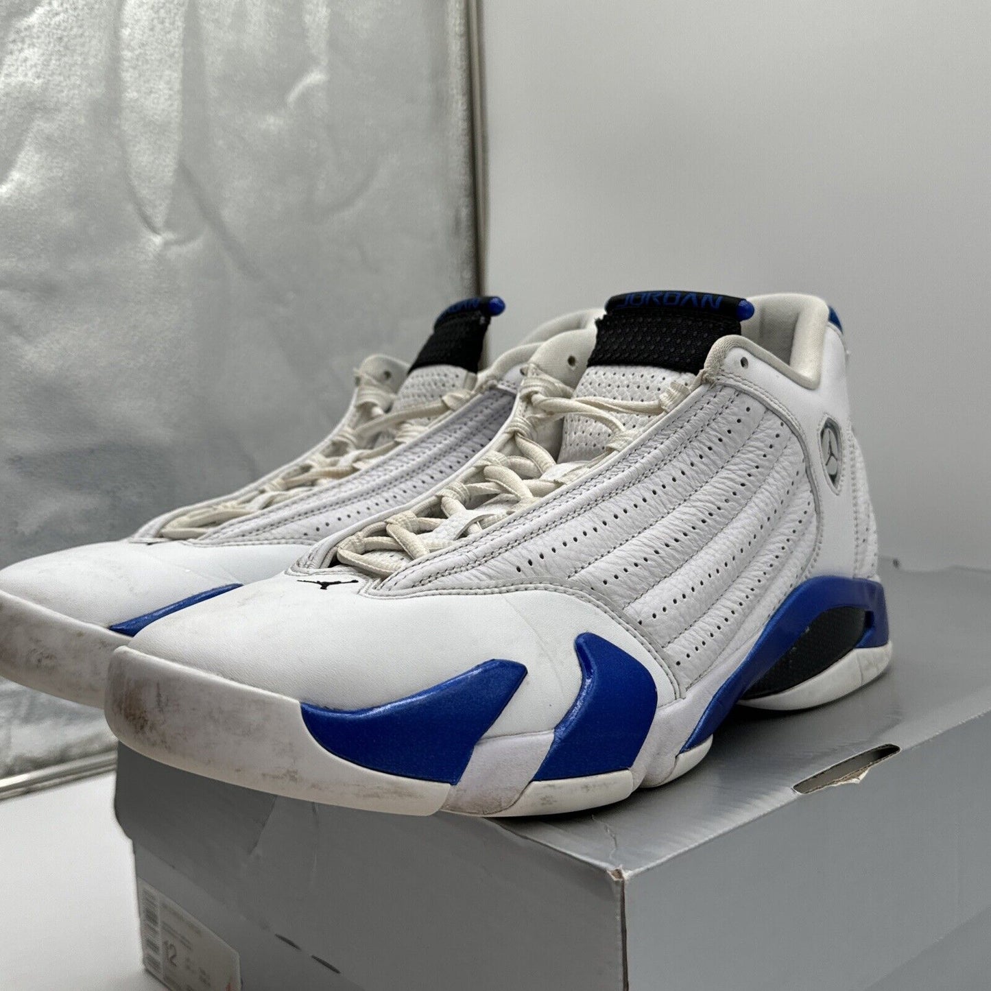Size 12 - Jordan 14 Retro Hyper Royal 2020 White Leather Blue Royal OG All