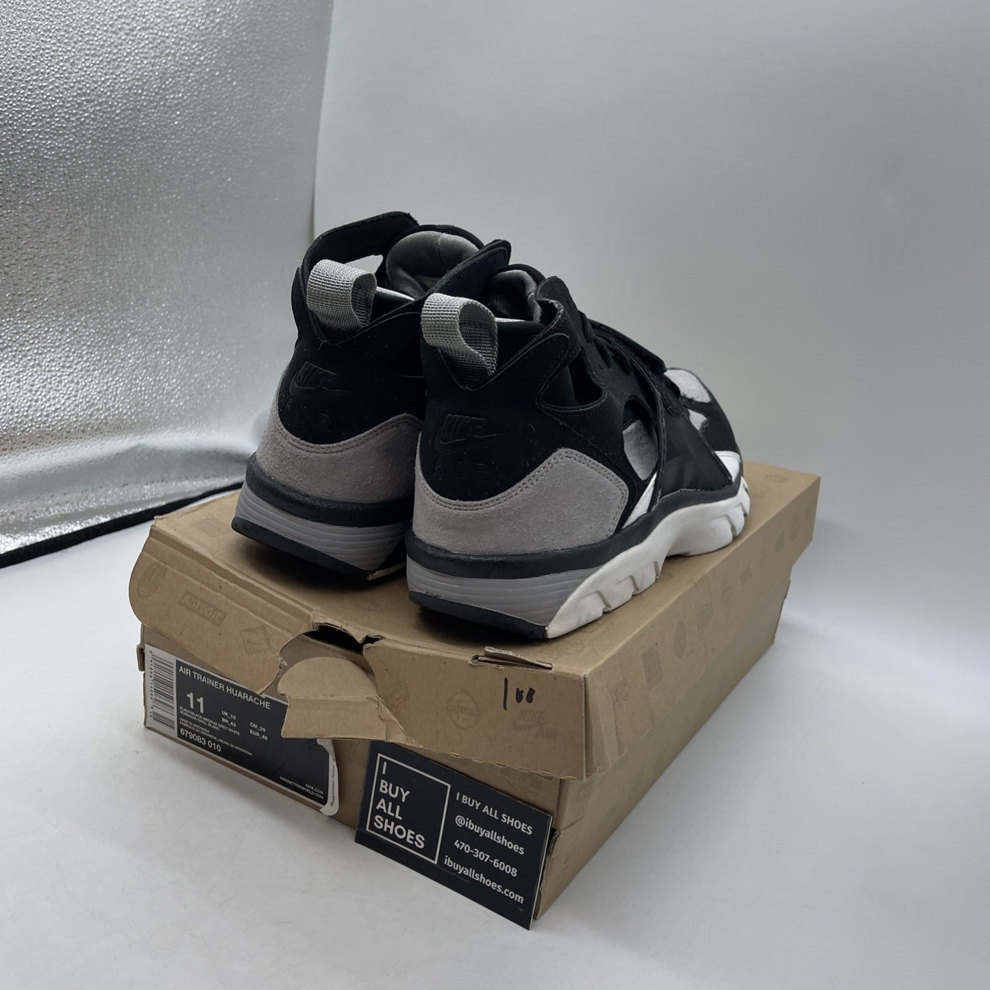 Size 11 - Nike Air Trainer Huarache Black (679083-010)