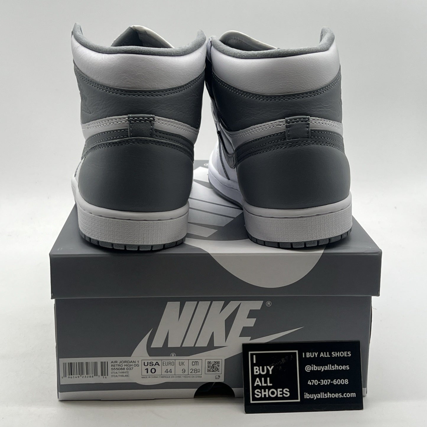 Size 10 - Air Jordan 1 Retro High OG Stealth (555088-037)