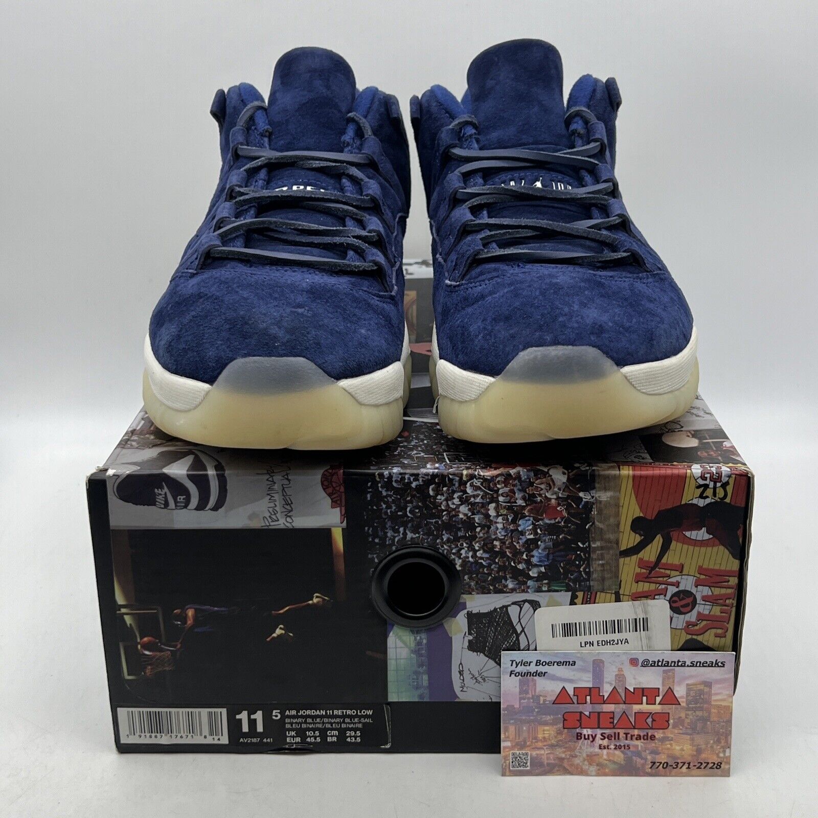 Size 11.5 - Air Jordan 11 Retro Low RE2PECT Navy Suede White (AV2187-441)