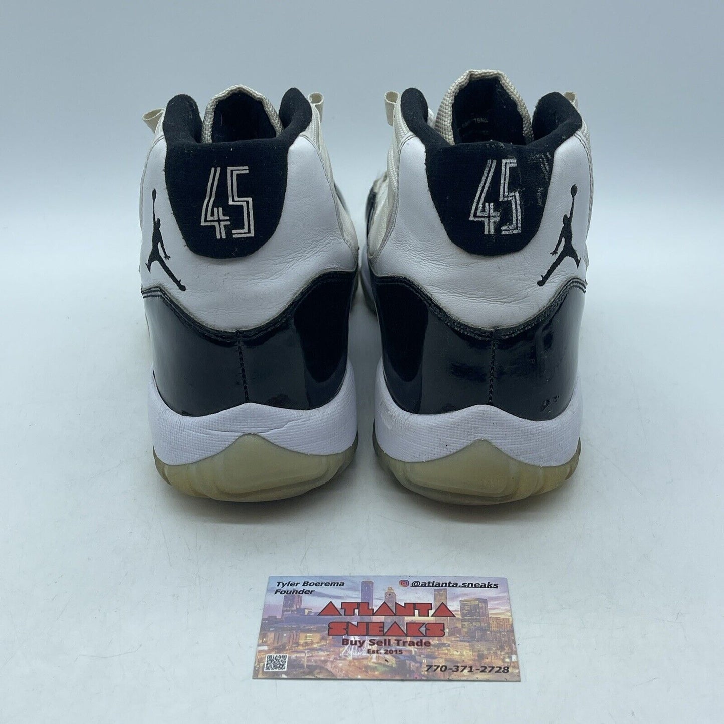 Size 9.5 - Jordan 11 Retro High Concord Black White Suede Leather (378037-100)