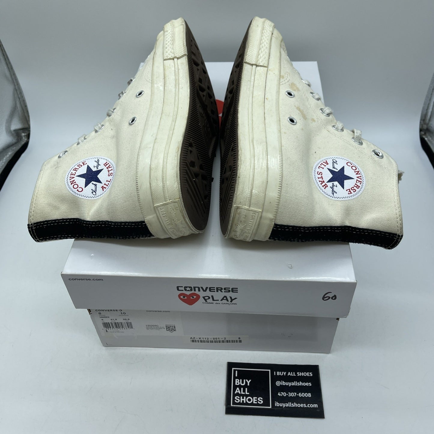 Size 8 - Converse Comme des Garçons Play x Chuck 70 High Milk (150205C)