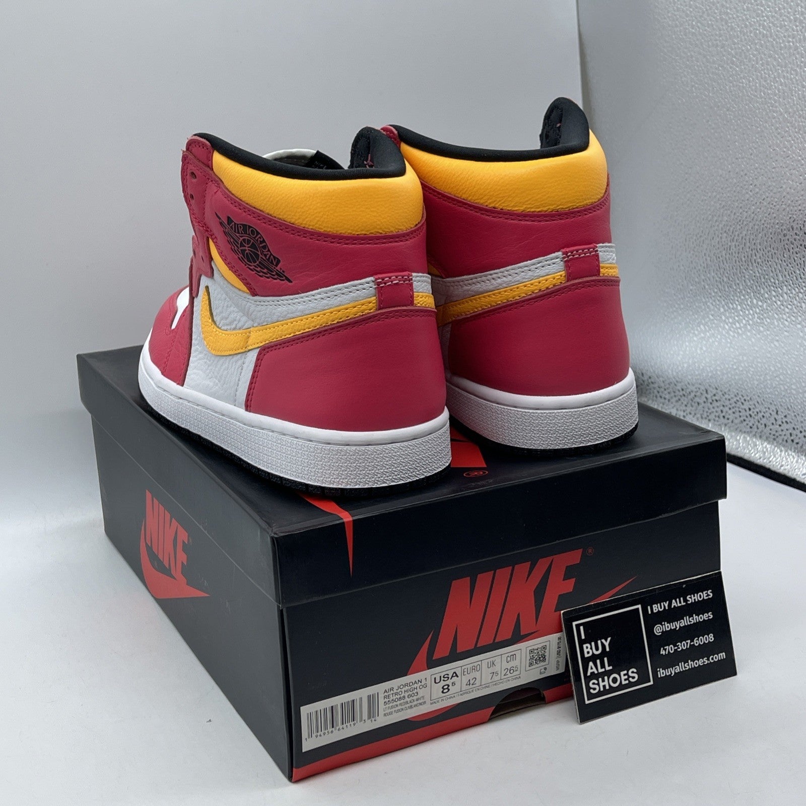 Size 8.5 - Jordan 1 Retro High OG Light Fusion Red Leather (555088-603)
