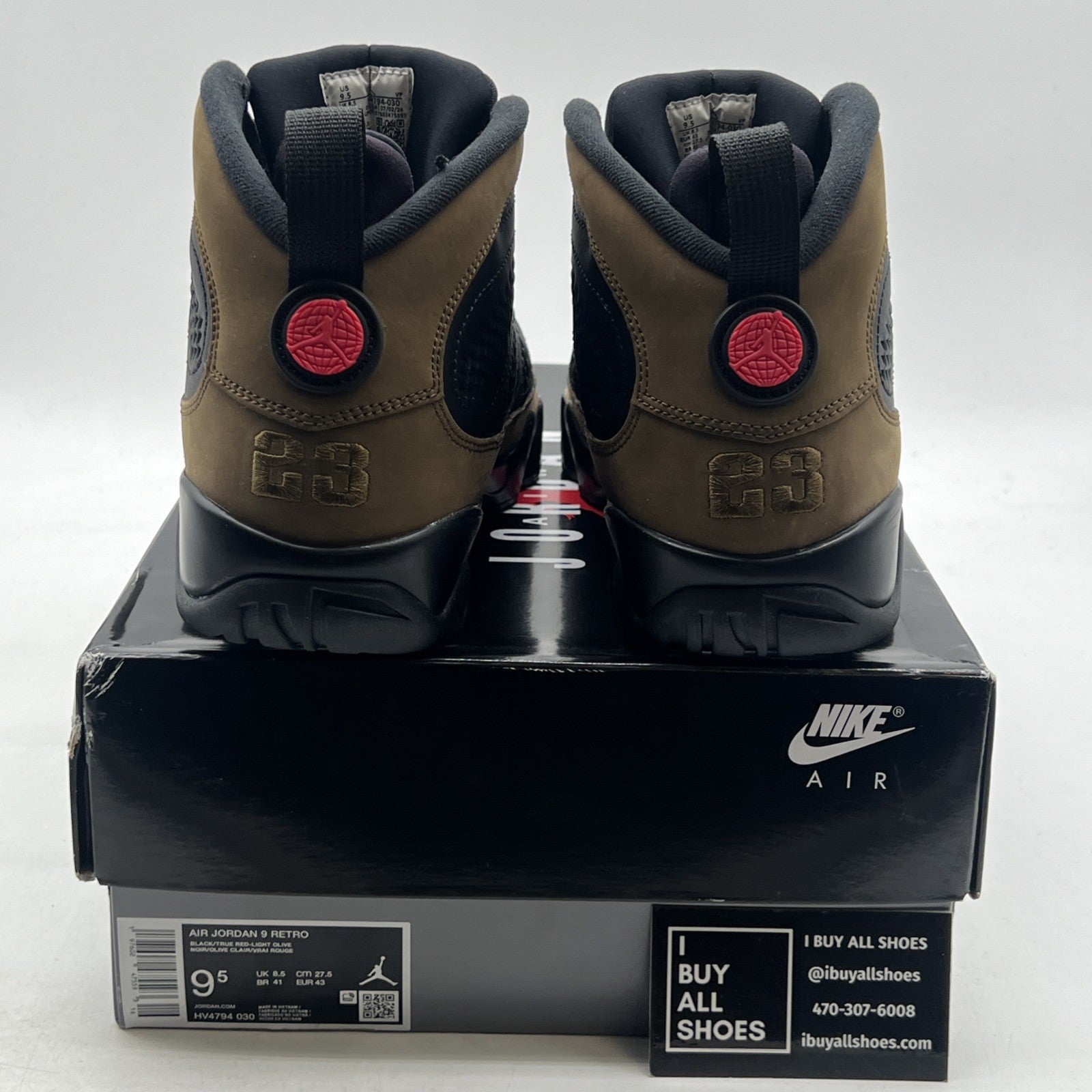 Size 9.5 - Air Jordan 9 Retro 2024 Olive (HV4794-030)