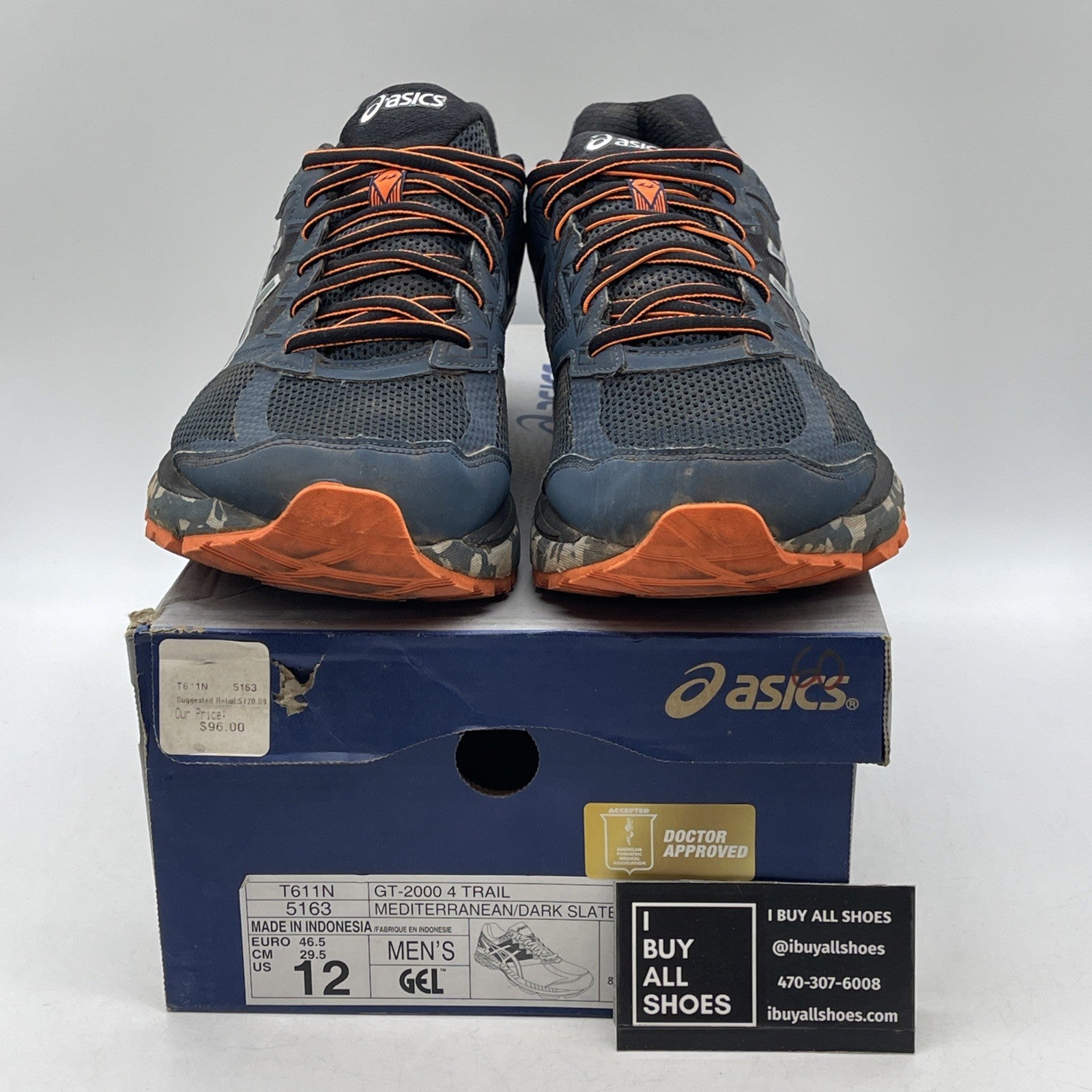 Size 12 - Asics GT-2000 4 Blue Grey Camo  (T611N)