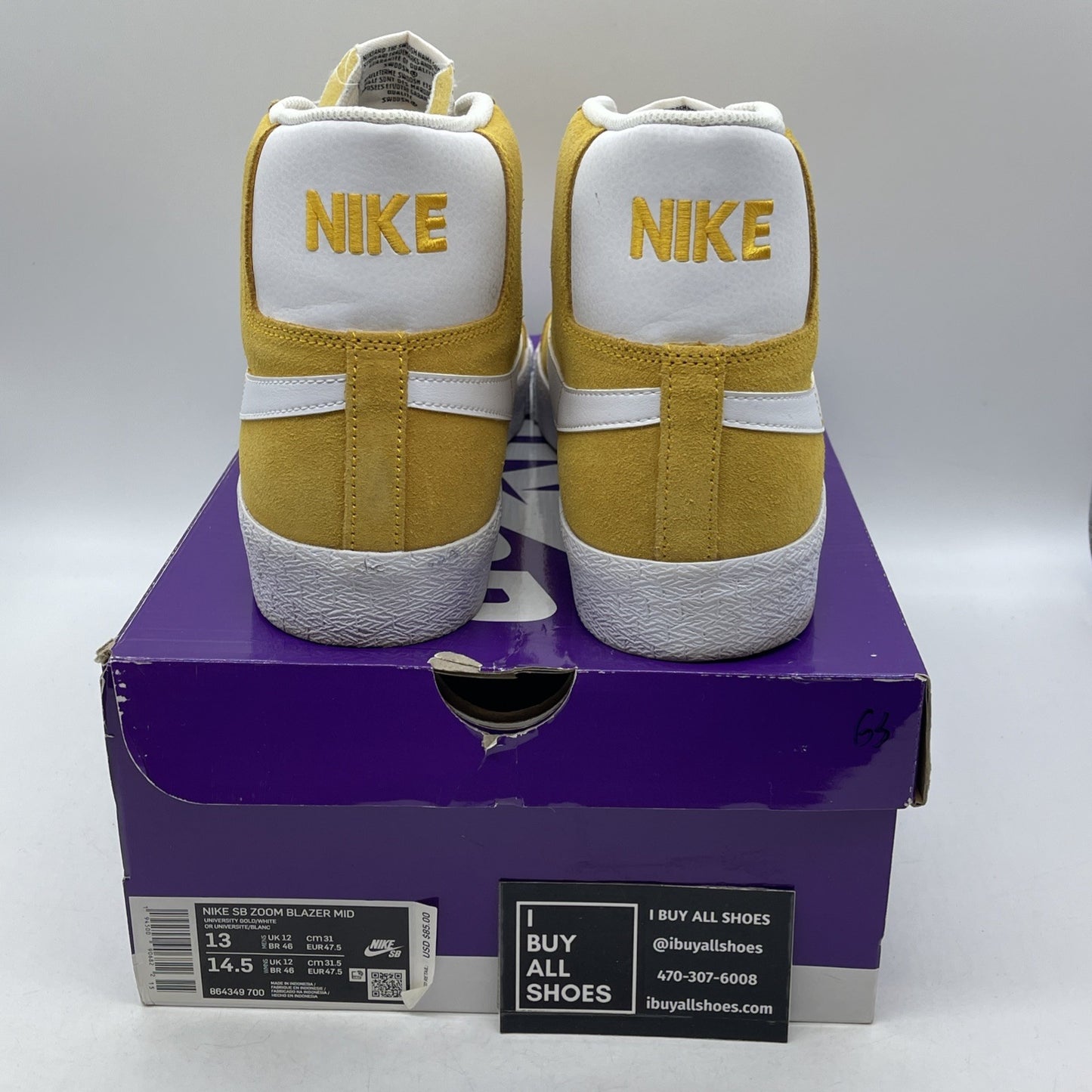 Size 13 - Nike Zoom Blazer SB Mid University Gold (864349-700)