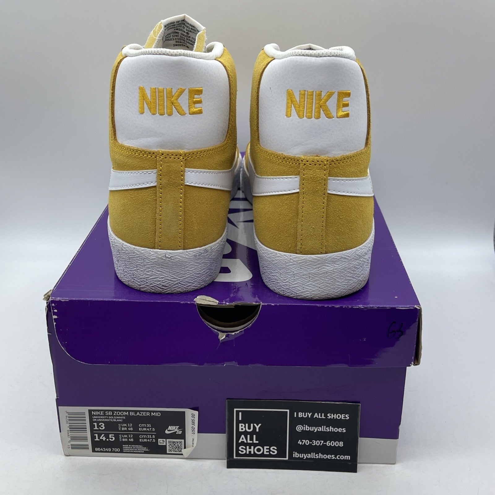 Size 13 - Nike Zoom Blazer SB Mid University Gold (864349-700)