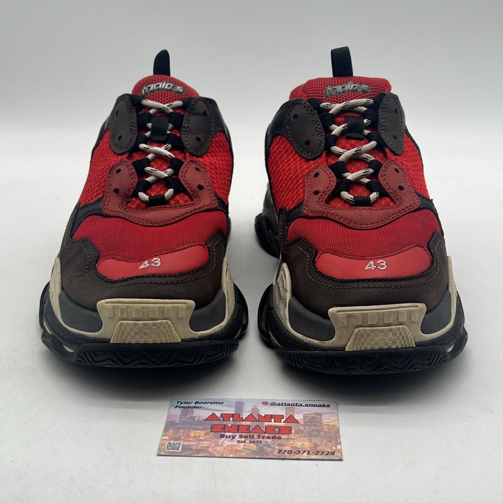 Size 10 - Balenciaga Triple S Bred Sneaker Red Black