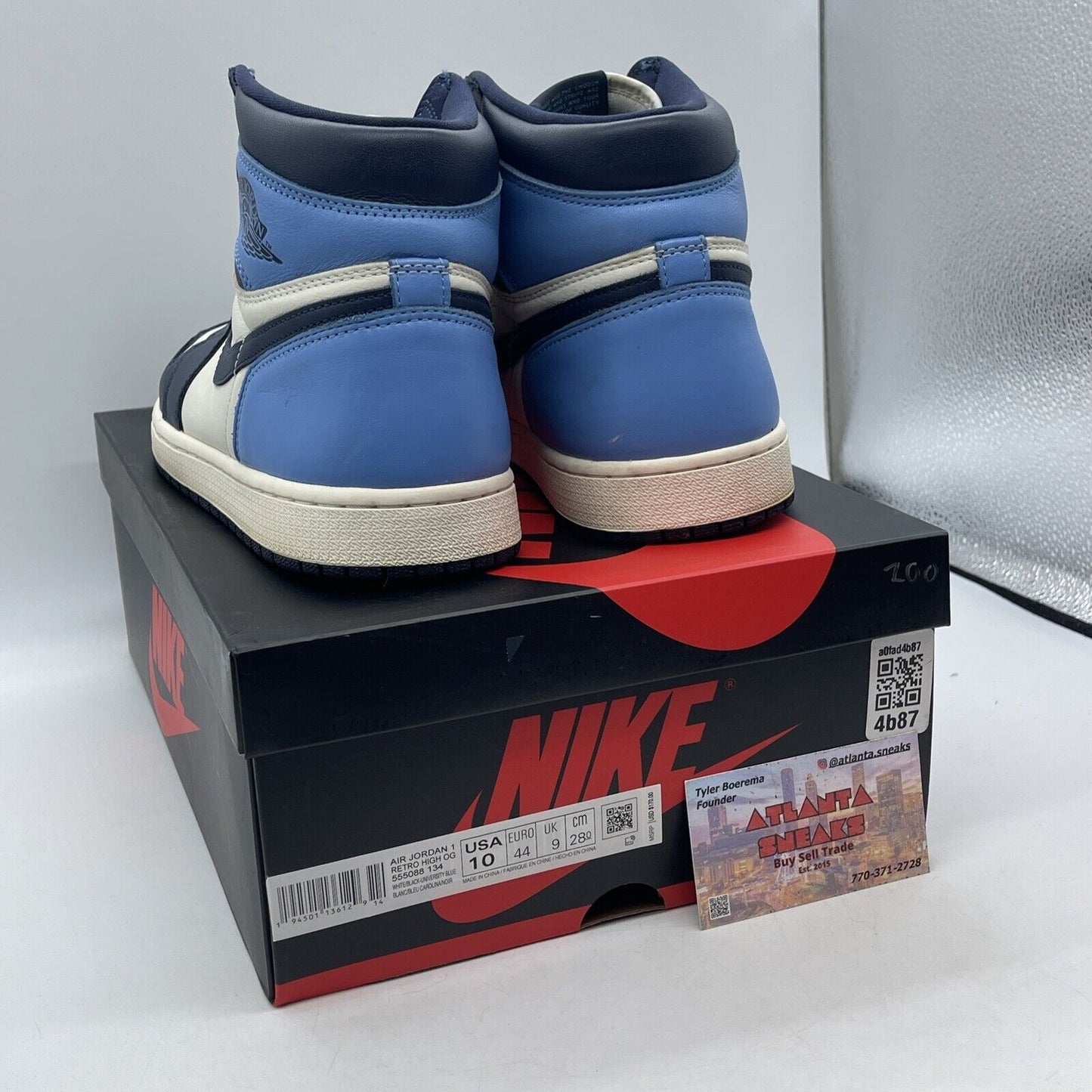 Size 10 - Jordan 1 Retro OG High University Blue White Leather (555088-134)