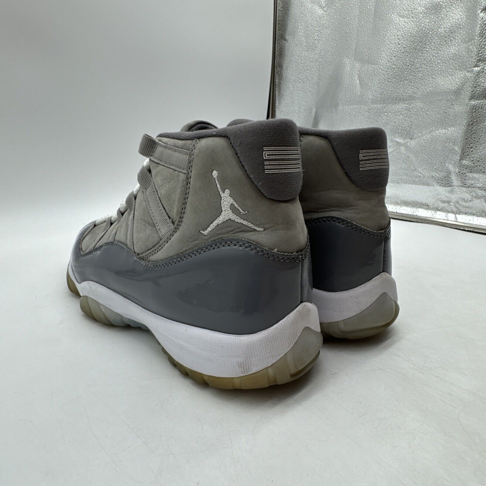 Size 10.5 - Jordan 11 Retro High Cool Grey Patent Smooth Suede Ice Sole