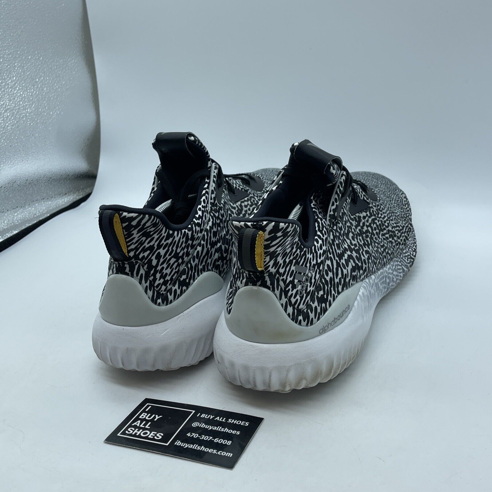 Size 13 - adidas Alphabounce Motion Capture Black White Suede (B54366)