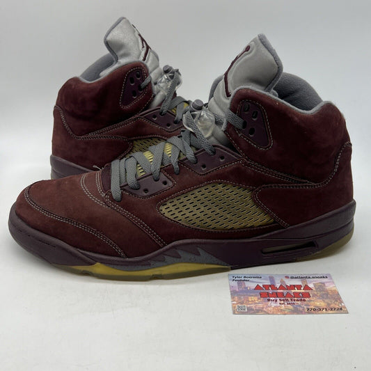 Size 14 - Air Jordan 5 Retro LS 2006 Burgundy Grey Suede  (314259-602)