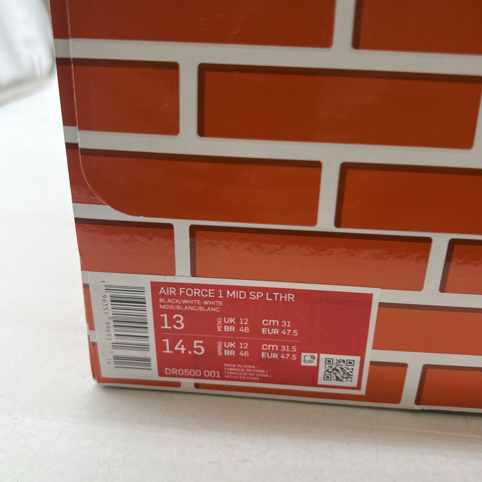 Size 13 - Nike Off-White x Air Force 1 SP Leather Mid Sheed (DR0500-001)