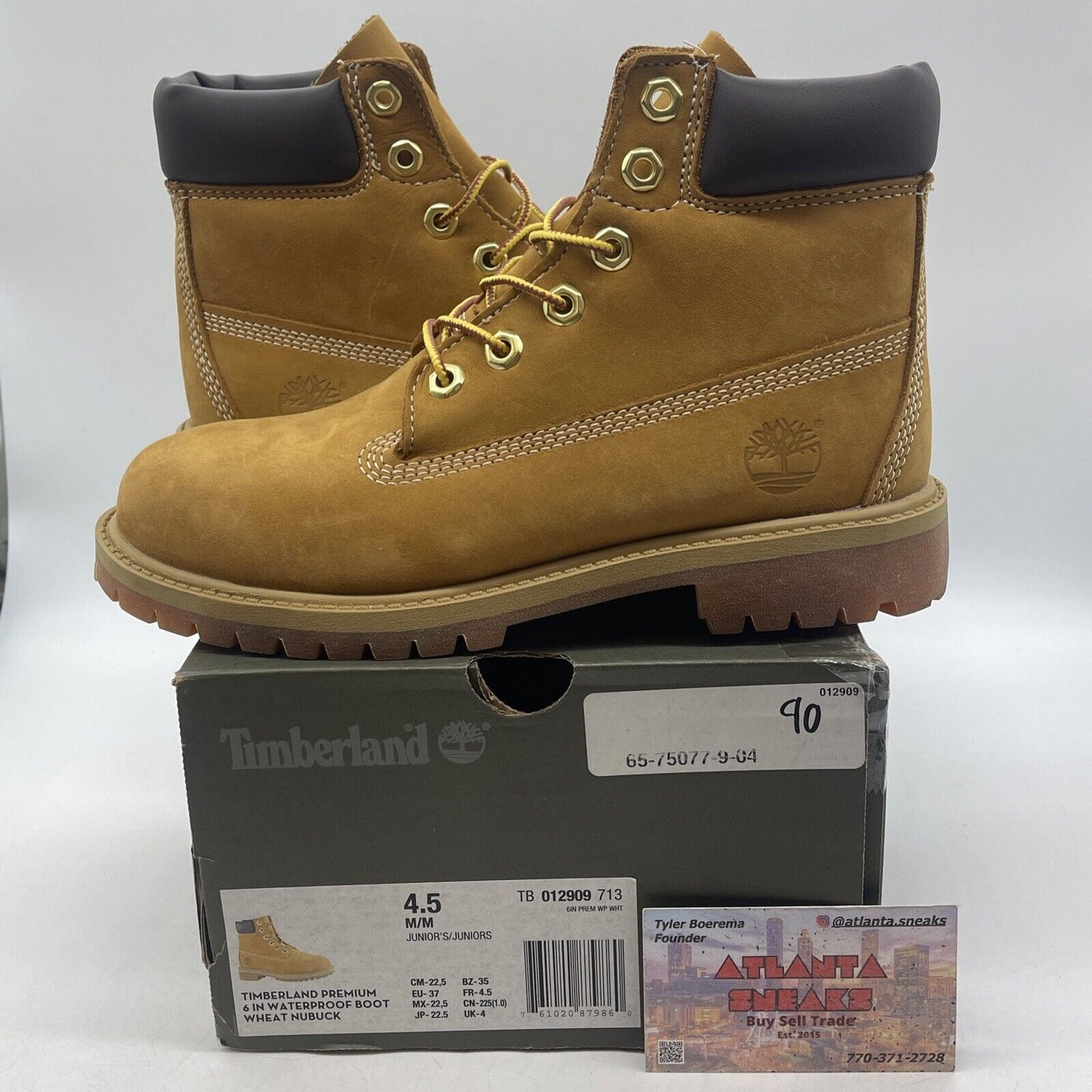 Size 4.5 Youth Timberland 6" Premium Wheat Brown Suede Leather (TB012909-713)