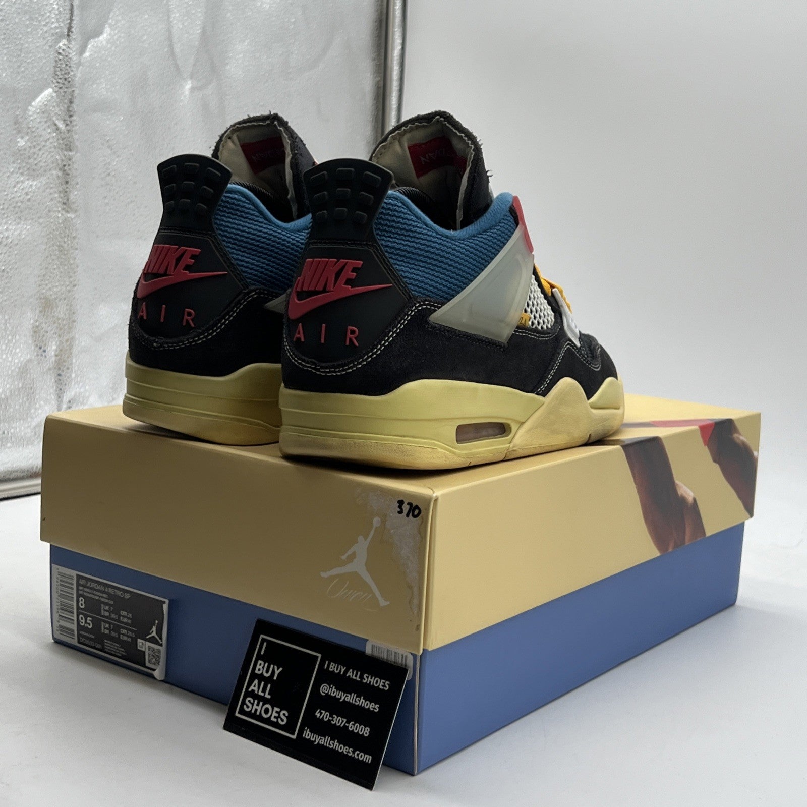 Size 8 - Air Jordan 4 Retro x Union LA Mid Off Noir (DC9533-001)