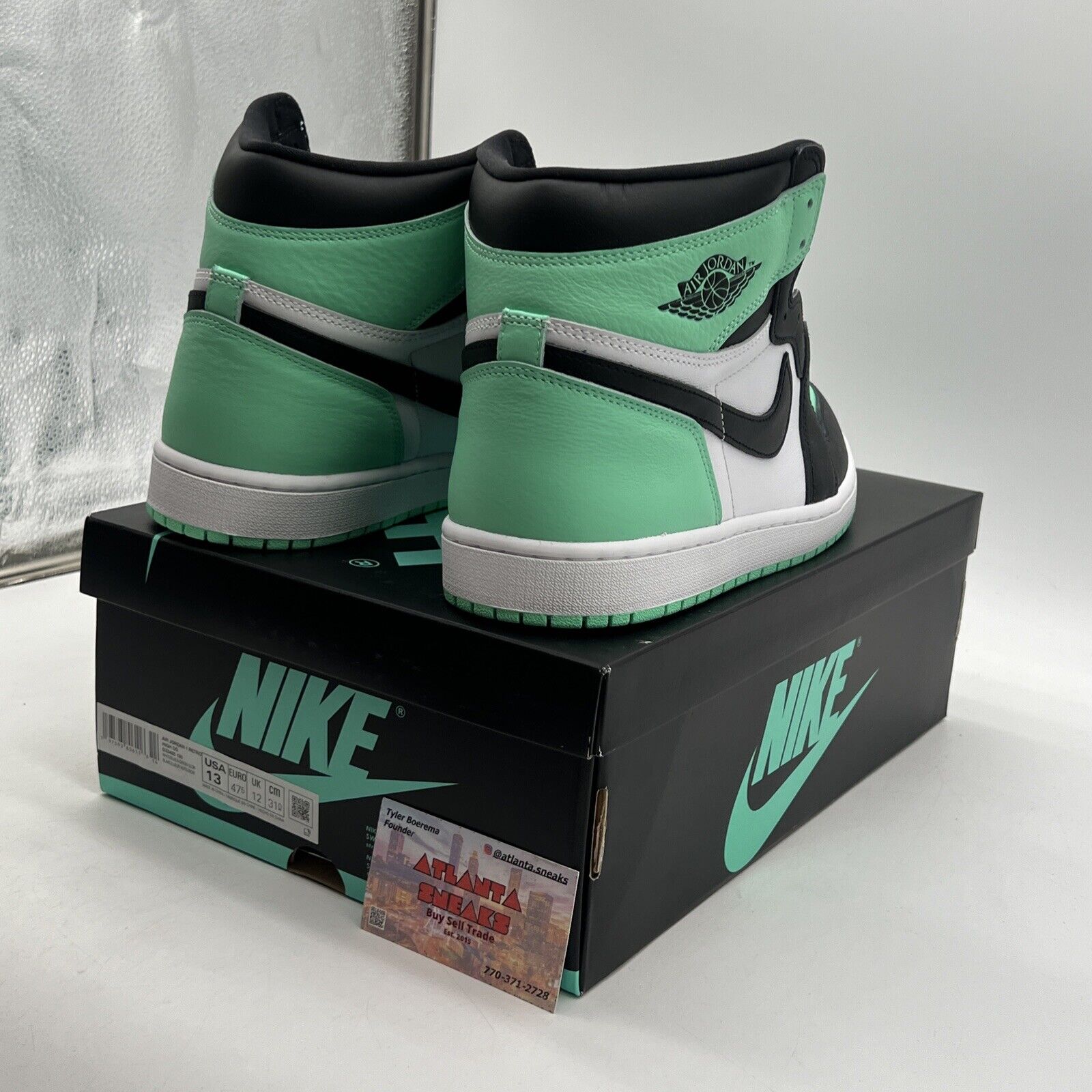 Size 13 - Air Jordan 1 Retro OG High Green Glow Black White (DZ5485-130)