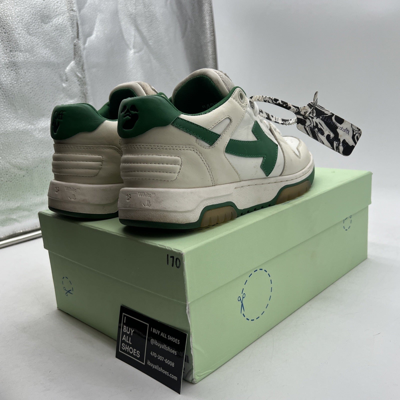 Size 42 - Off-White Virgil Out Of Office OOO White/Green Sneakers