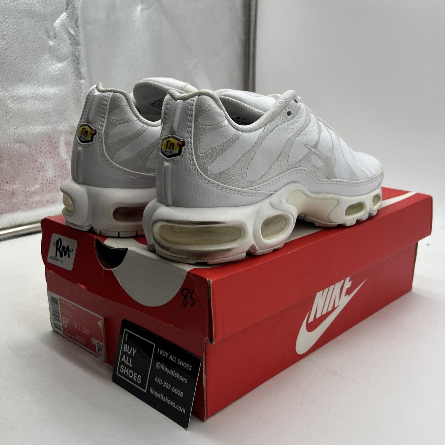 Size 8.5 - Nike Air Max Plus TN Triple White (AJ2029-100)