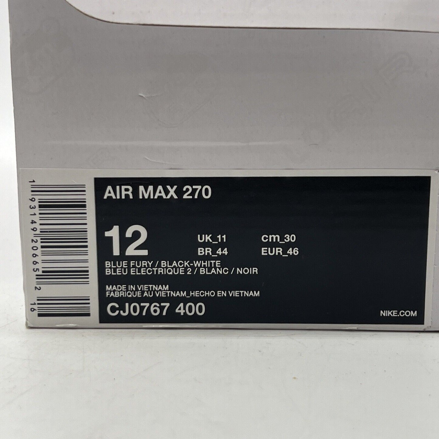 Size 12 - Nike Air Max 270 Firecracker Blue Red (CJ0767-400)