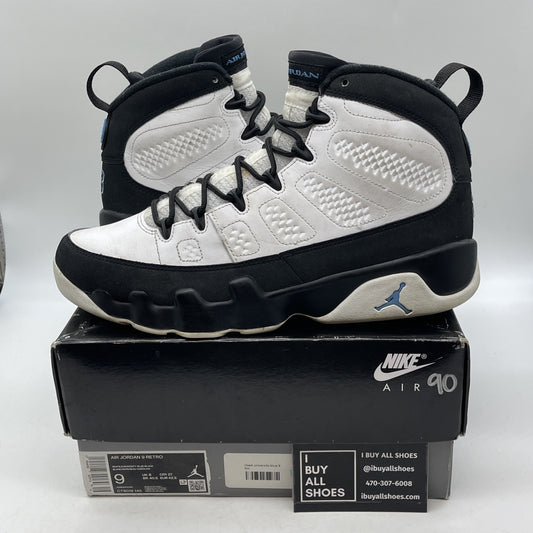 Size 9 - Jordan 9 Retro University Blue White Black Leather (CT8019-140)