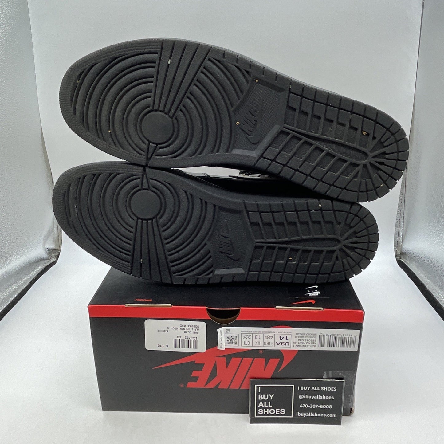 Size 14 - Air Jordan 1 Black Metallic Gold 2020 (555088-032)