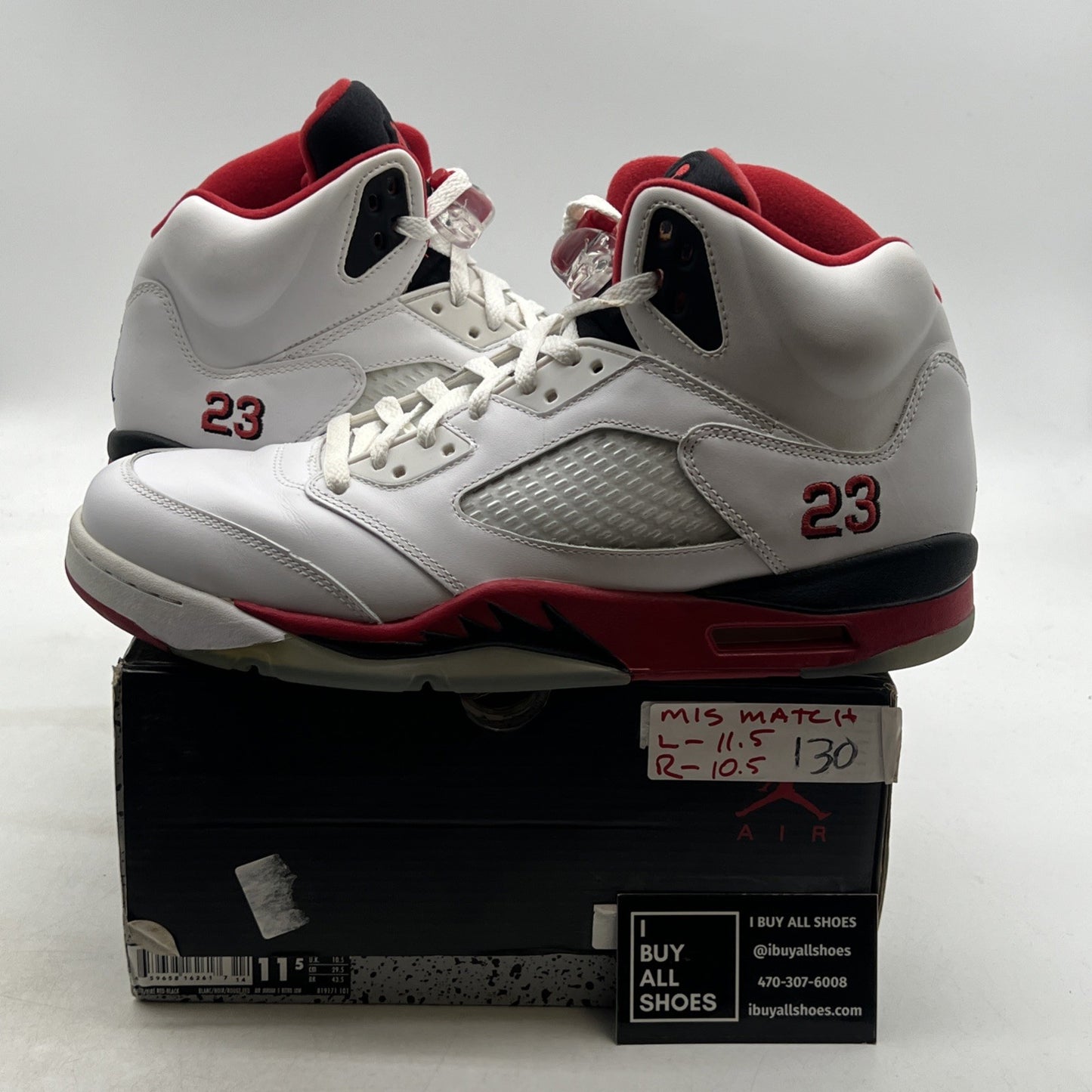 Size 11.5 - Air Jordan 5 Retro 2016 Low Fire Red (819171-101)