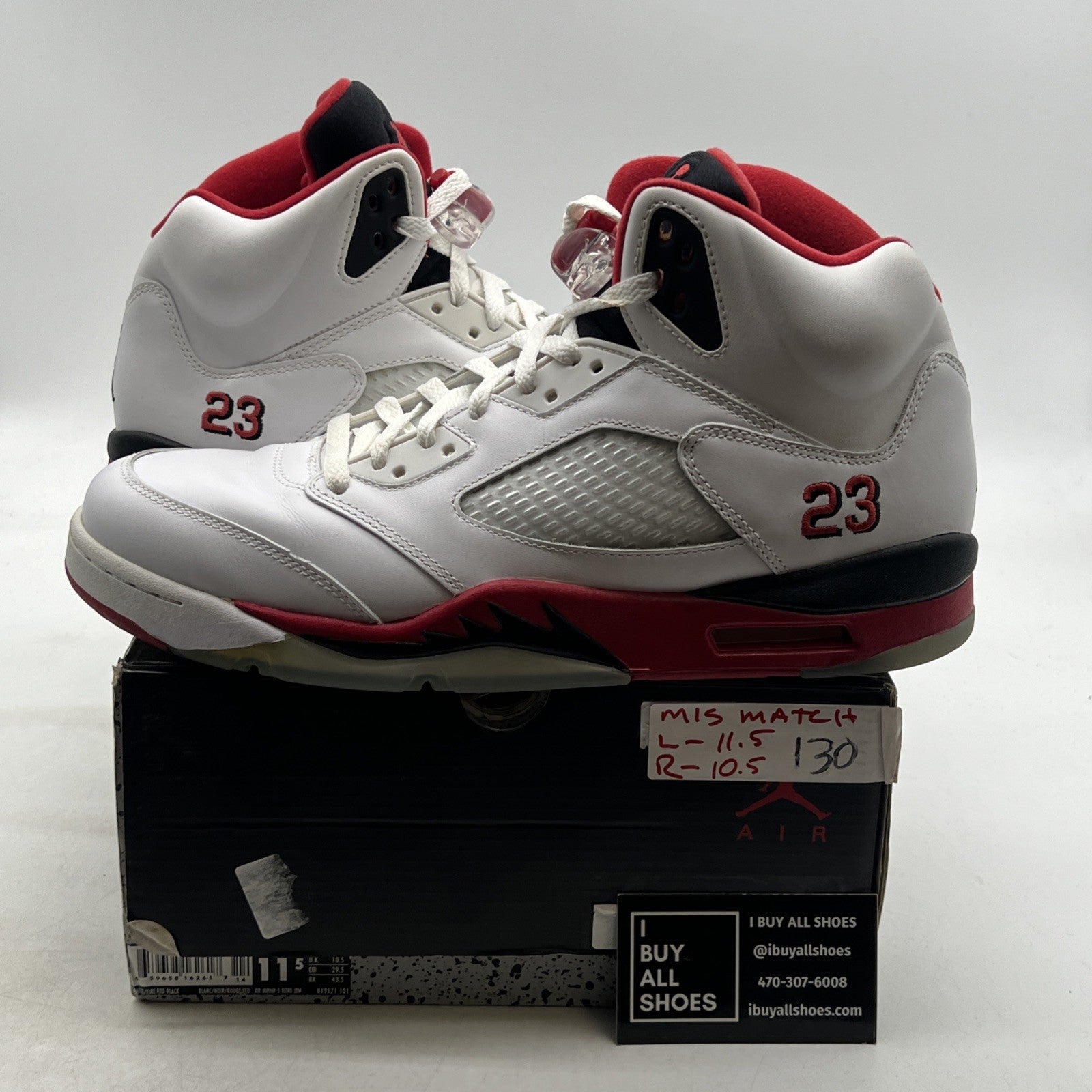 Size 11.5 - Air Jordan 5 Retro 2016 Low Fire Red (819171-101)