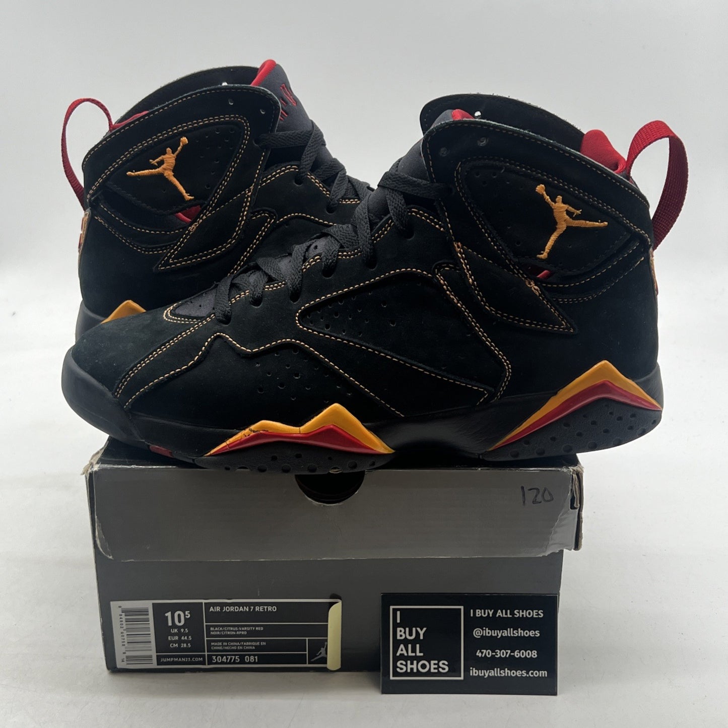 Size 10.5 - Air Jordan 7 Retro 2006 Citrus (304775-081)