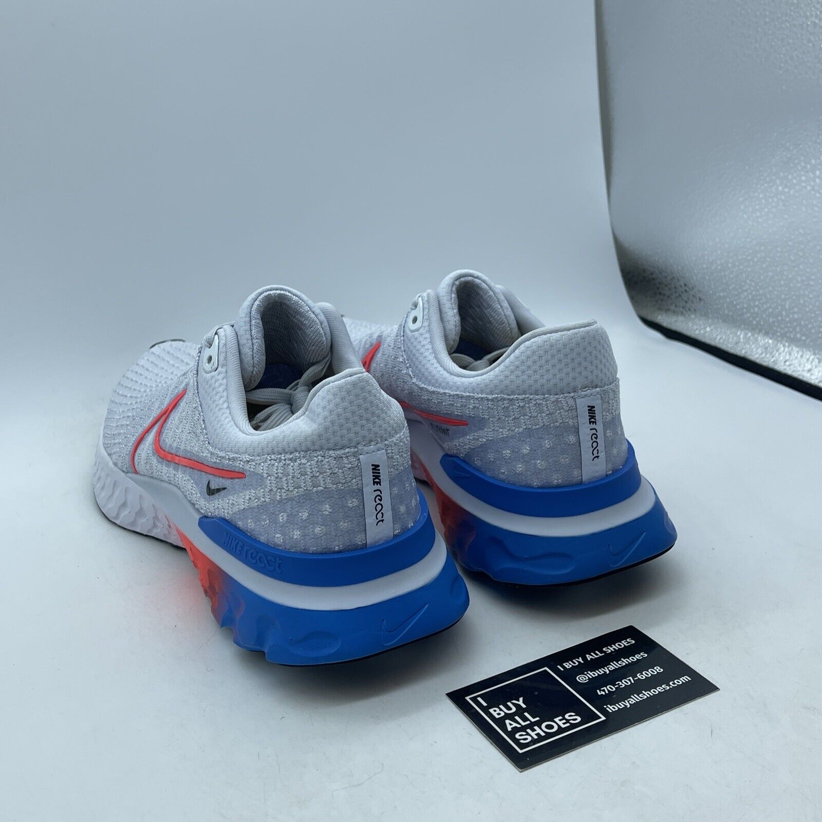 Size 11W - Nike React Infinity Run Flyknit 3 Grey Bright Crimson (DV2178-001)