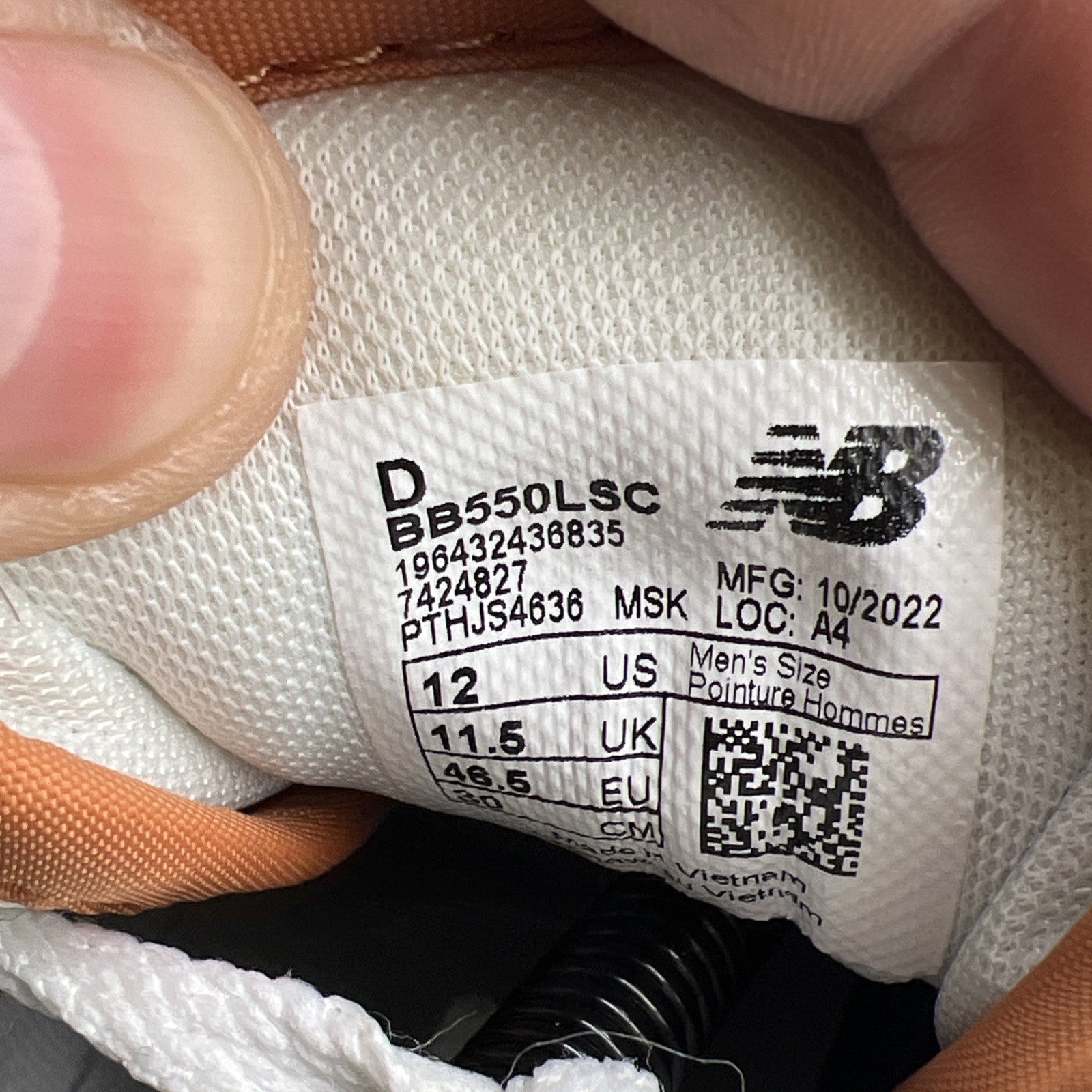 Size 12 - New Balance 550 Burnt Orange (BB550LSC)