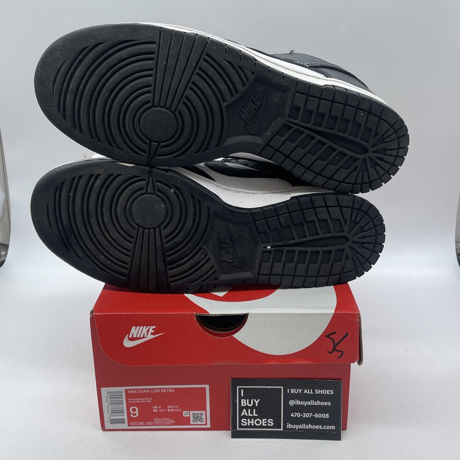 Size 9 - Nike Dunk Low Black White Leather (DD1391-100)